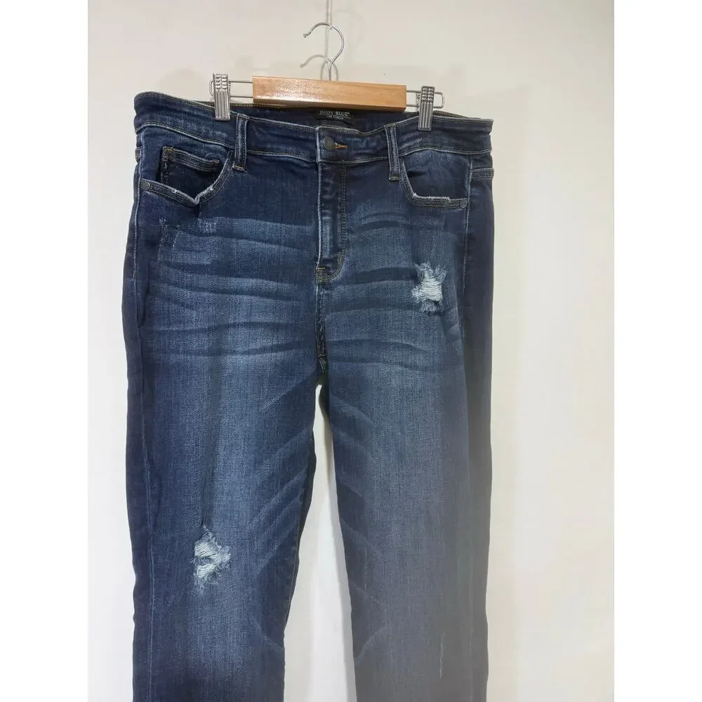 Judy Blue Women's Slim Fit Straight Leg Jeans Darker Wash Size 15/32
